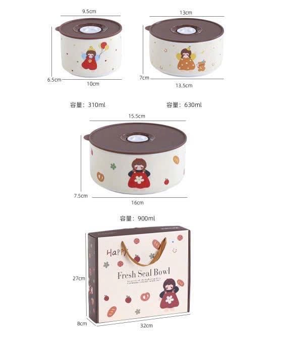 SET 3 BÁT SỨ CÓ NẮP ĐẬY