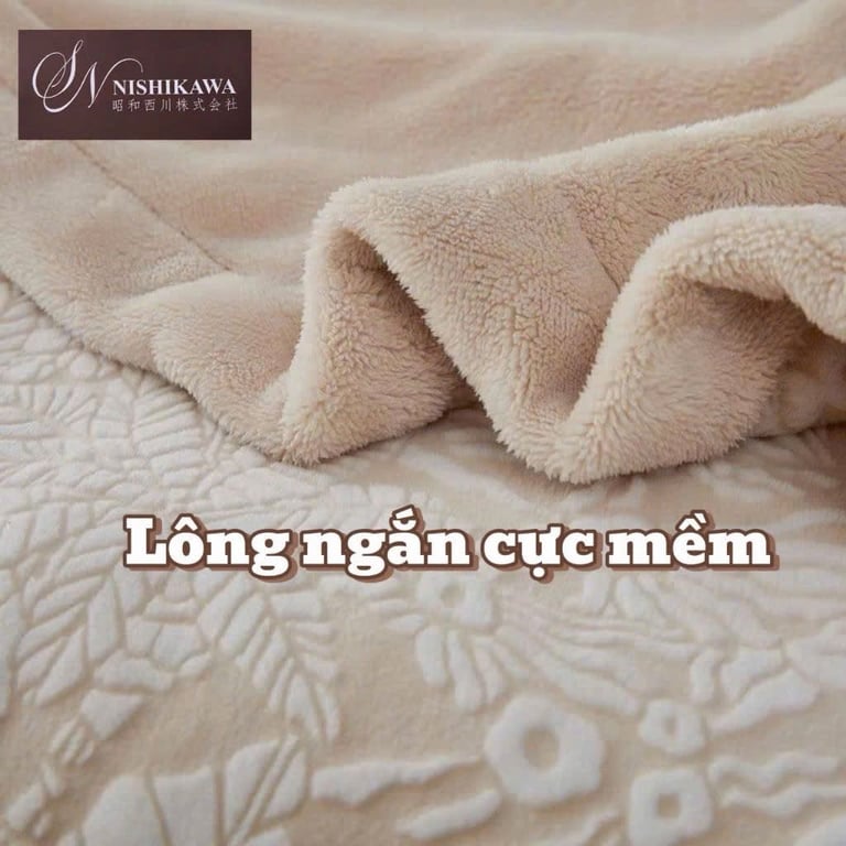 CHĂN LÔNG CỪU 3D NHUNG SỮA NHẬT NISHIKAWA 2024