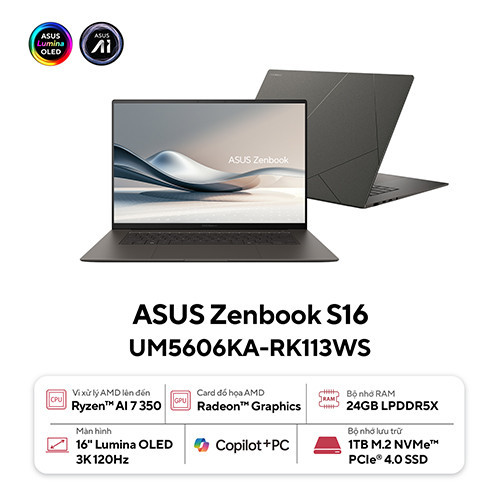 Laptop ASUS Zenbook S16 UM5606KA-RK113WS