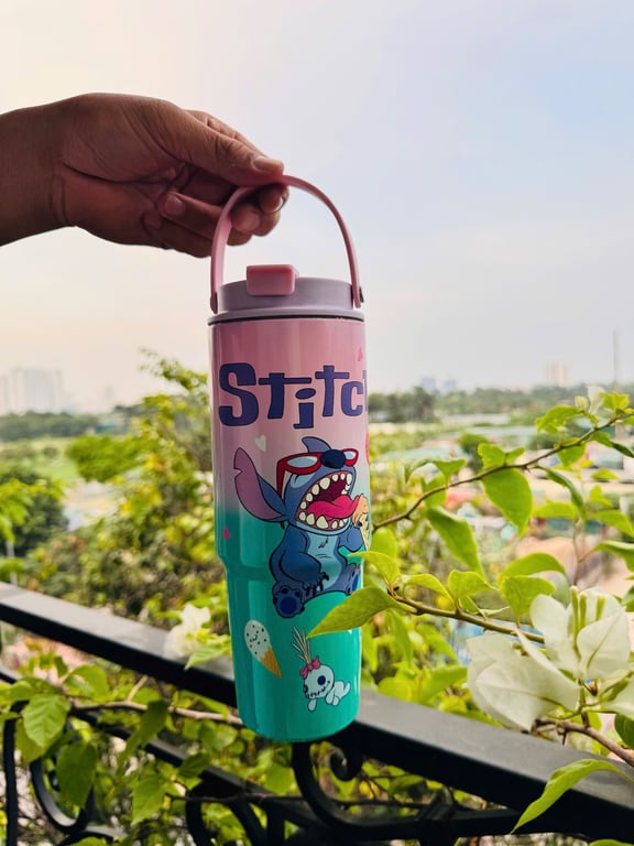 BÌNH GIỮ NHIỆT LABUBU, STITCH, HOẠT HÌNH 900ml