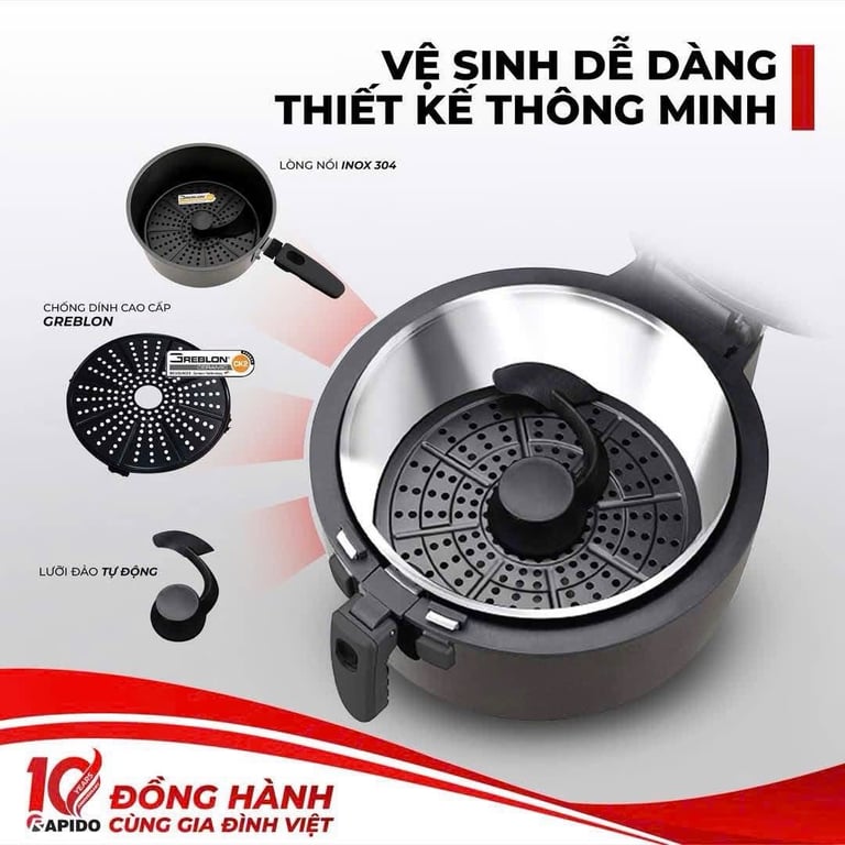 NỒI CHIÊN KHÔNG DẦU RAPIDO RAF6.5LM2