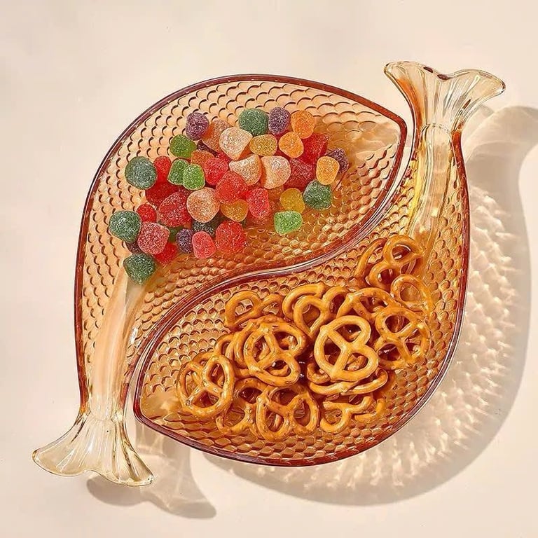 Set 2 đĩa cá thuỷ tinh