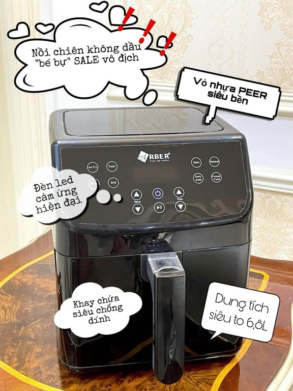 Nồi chiên không dầu ARBER ABNCKD5.5 dung tích 5.5l❤️