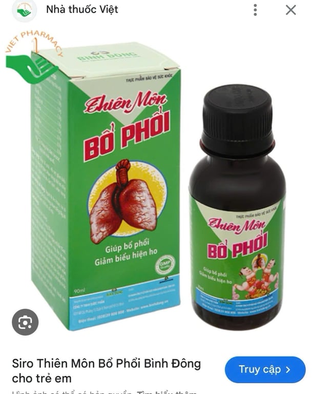 Thiên môn bổ phổi trẻ em