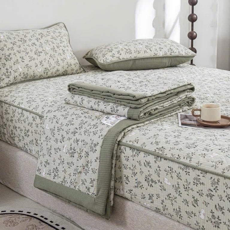 Bộ chăn ga trần full 5 món hoa nhí