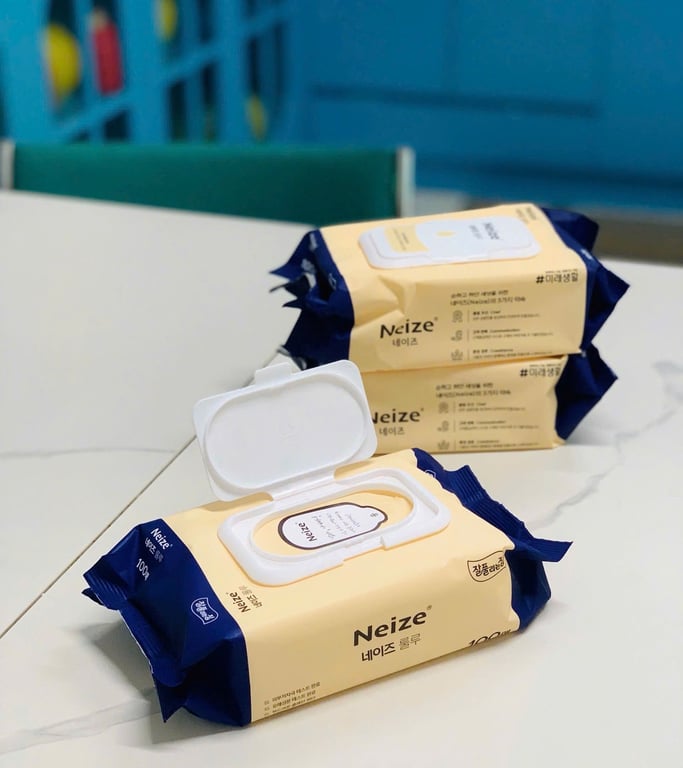 KHL20 - Set 3 hộp Khăn giấy ướt nội địa Hàn Quốc Neize loại 100 tờ/hộp