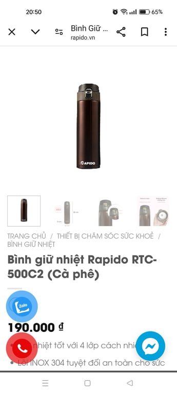 Bình giữ nhiệt Rapido RTC- 500ml