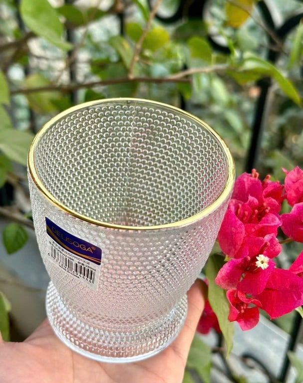 BỘ 6 CỐC THUỶ TINH HOẠ TIẾT CHẤM TRÒN CAO CẤP 280ML