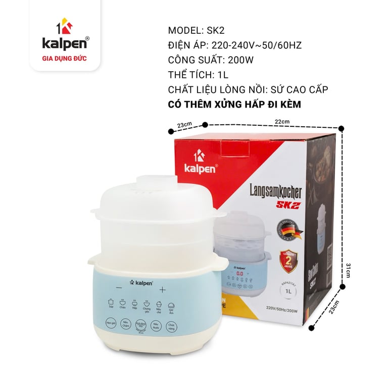 NỒI NẤU CHẬM KALPEN SK2 DUNG TÍCH 1L