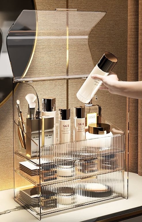 Tủ Kệ Trang Điểm Để Mỹ Phẩm, Nước Hoa 3 Tầng loại 37*31*20cm #HK44