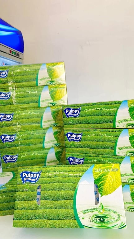 set 6 hộp KHĂN GIẤY PULPPY TRÀ XANH 100 tờ