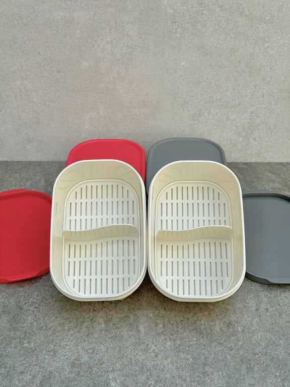 Set 4 Hộp đựng thực phẩm 2 lớp, chia 2 ngăn NAKAYA❤️