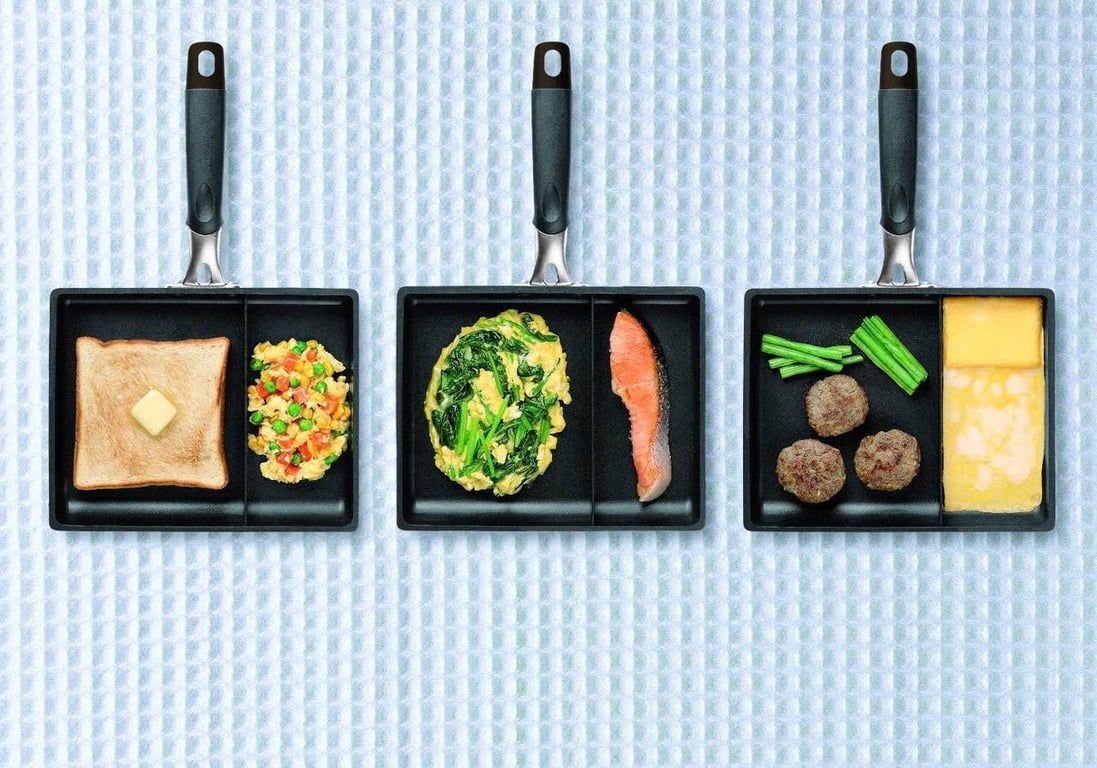 Chảo chống dính chữ nhật 2 ngăn Tamahashi Nhật Bản