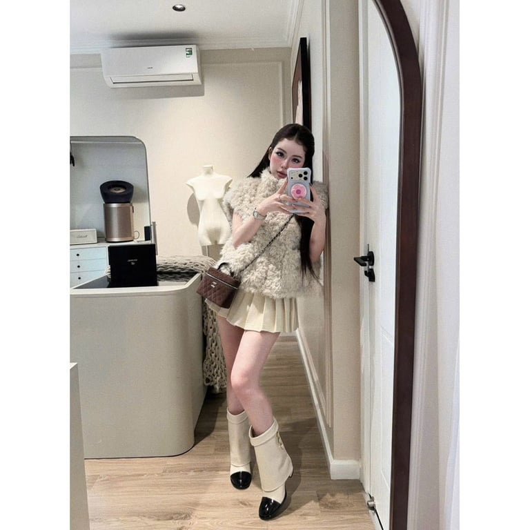 Ak ghile lông cừu be