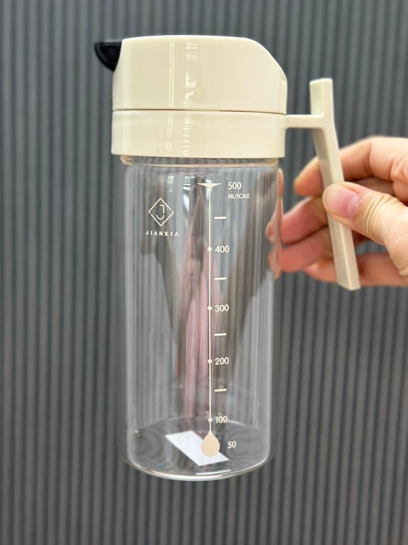 Bình đựng dầu ăn thuỷ tinh thông minh nắp tự đóng mở 500ml
