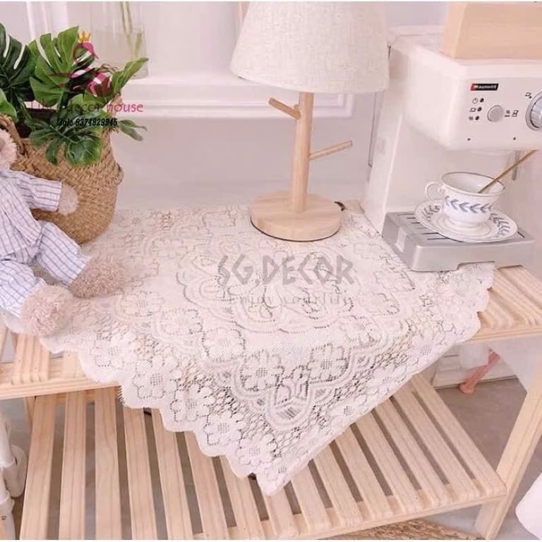 Set 3 Khăn trải bàn thêu ren hoa