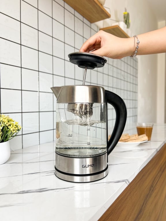 ẤM SIÊU TỐC GUME THUỶ TINH KÈM LÕI LỌC GMEK2201 1.7L