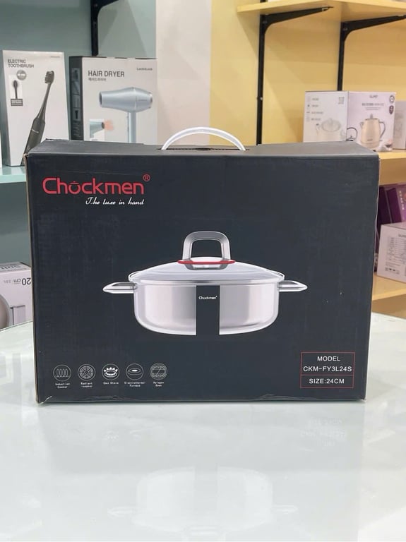 Nồi thành thấp size 24cm chockmen đúc liền khối CKM134