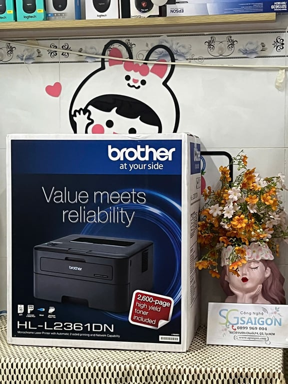 Máy in Laser đen trắng Brother HL-L2361DN (Đảo mặt, A4, USB, LAN)