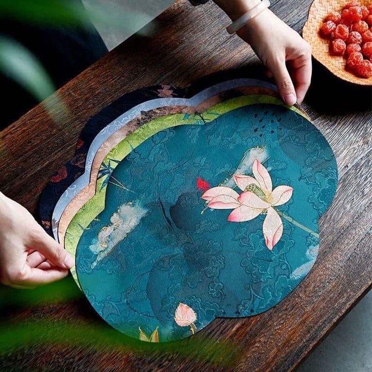 Thảm trải bàn cà phê chống thấm nước phong cách Trung Hoa