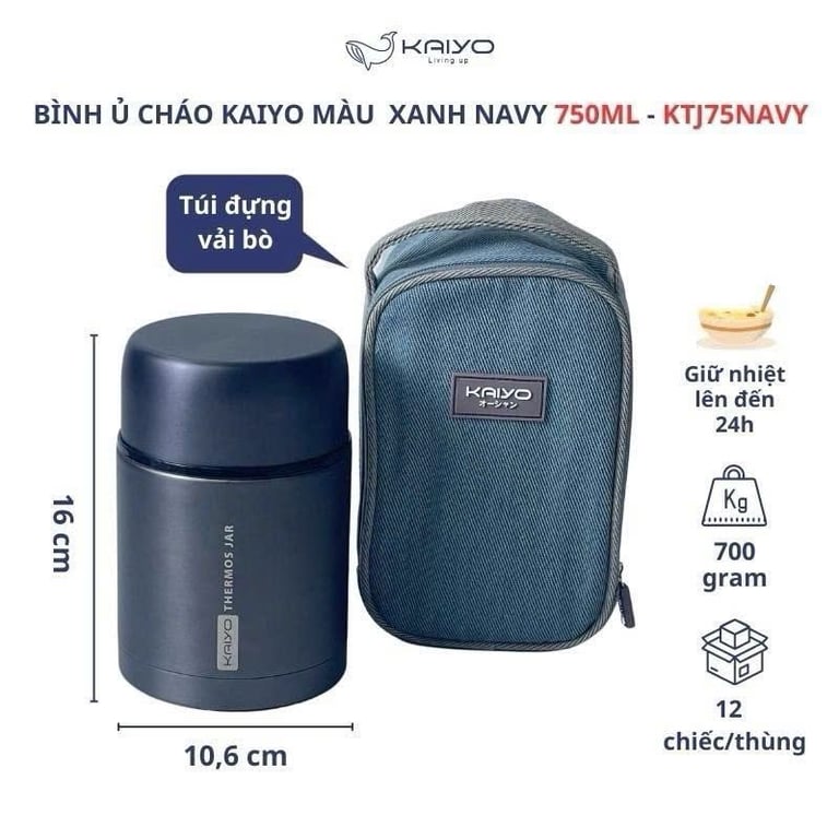 Bình cháo giữ nhiệt kaiyo 750ml-1000ml