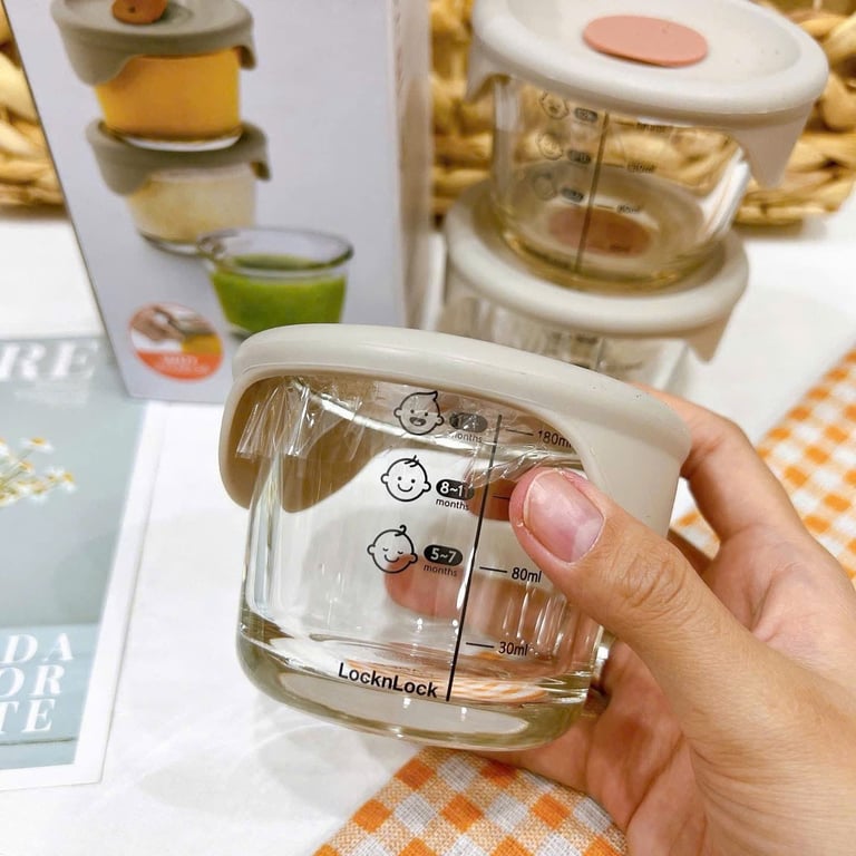 Set 3 Hộp Đựng Thức Ăn Cho Bé Lock&Lock  230ml Có Vạch Chia