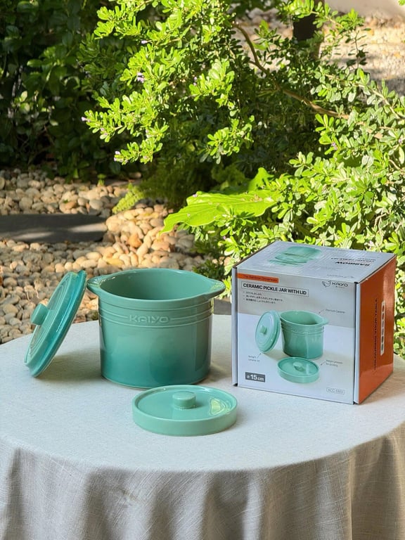 Hũ gốm muối dưa cà, đựng mỡ lợn cầu vồng Kaiyo