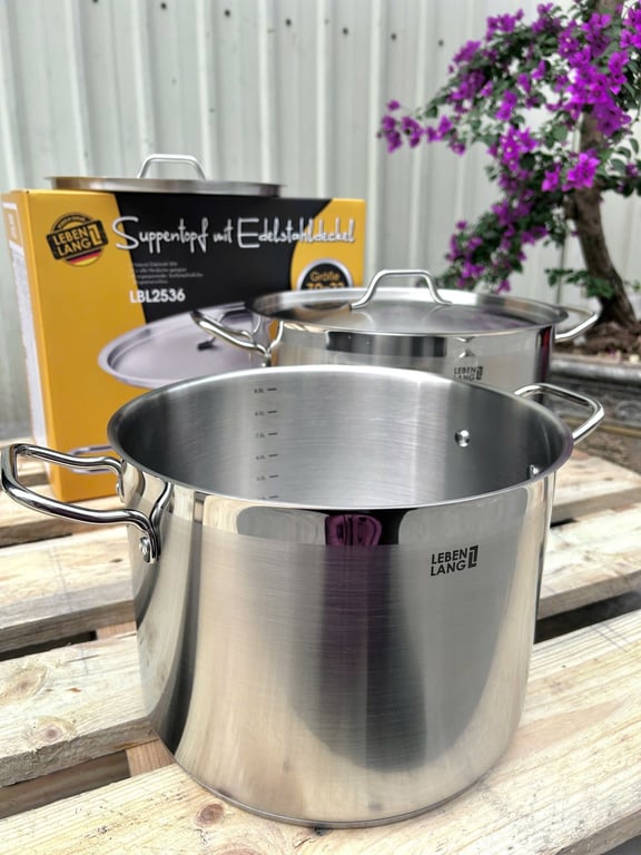 Nồi Luộc Gà Lebenlang vung inox sz 26-30cm