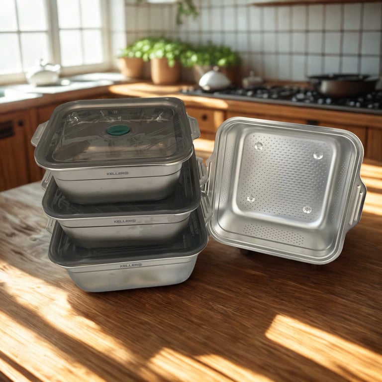 set 4 hộp hút chân không Keller