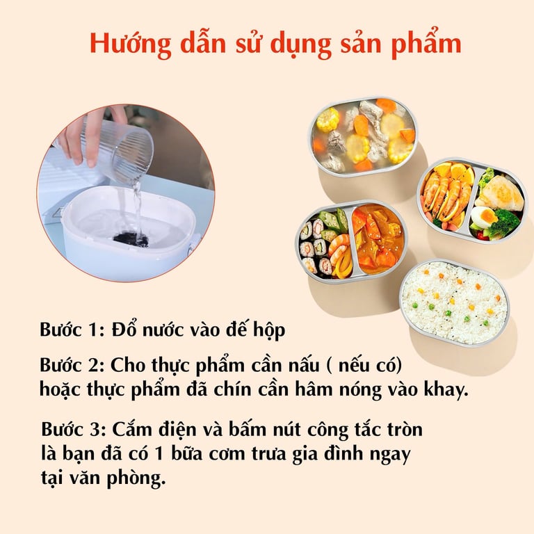 JD8360 - HỘP CƠM ĐIỆN VĂN PHÒNG CAO CẤP JIDOSA 1L 270W