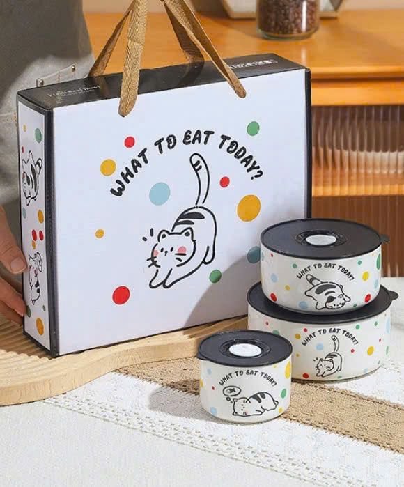 SET 3 BÁT SỨ CÓ NẮP ĐẬY