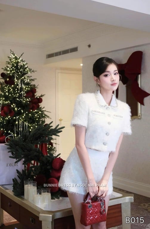 B015- set lông thỏ đính đá CHOUCHOU
