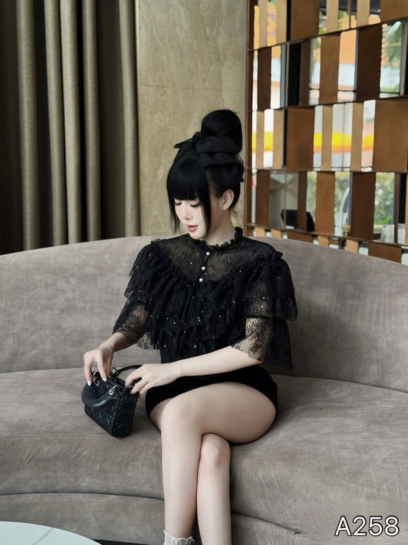 A258- Set áo bèo kim sa đen