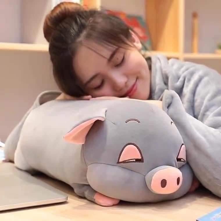 BỘ GỐI LỢN KÈM CHĂN SIÊU MỀM MỊN TO ĐẸP DỄ THƯƠNG