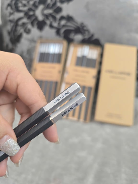 Set 10 đôi đũa chuôi bạc Keller