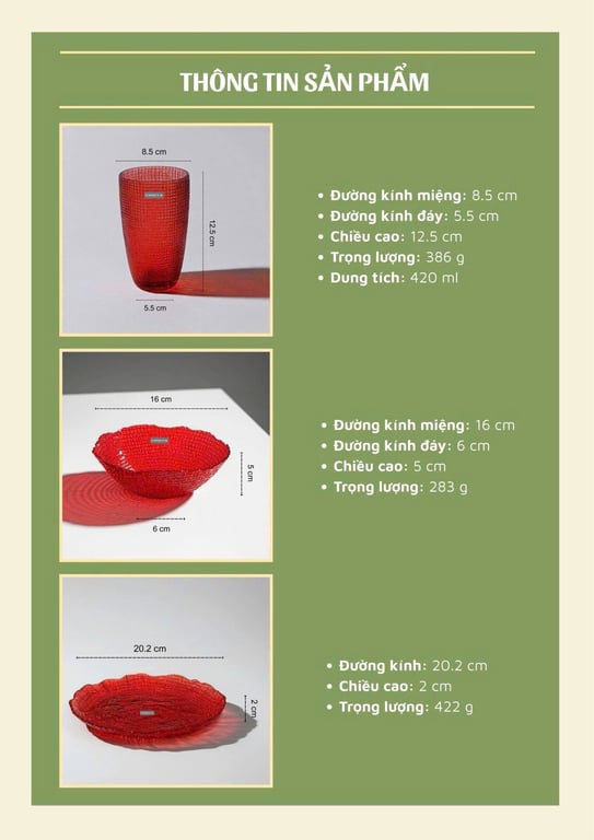 Bộ Cốc – Bát – Đĩa Crista