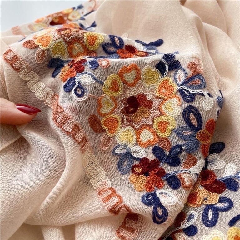 Khăn Choàng Lụa Mỏng Phong Cách Dân Tộc Vitage Thời Trang Đi Biển Mùa Hè