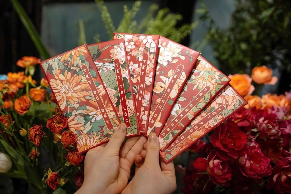 Combo 60 bao lì xì hoa cỏ mùa xuân