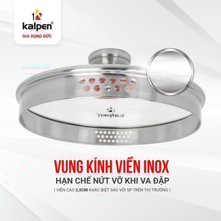 NẮP VUNG KÍNH CƯỜNG LỰC KALPEN size 20-24-26-28