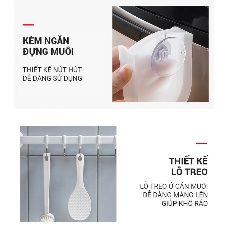 🦋 Muôi xới cơm kèm giá đựng Nhật Bản