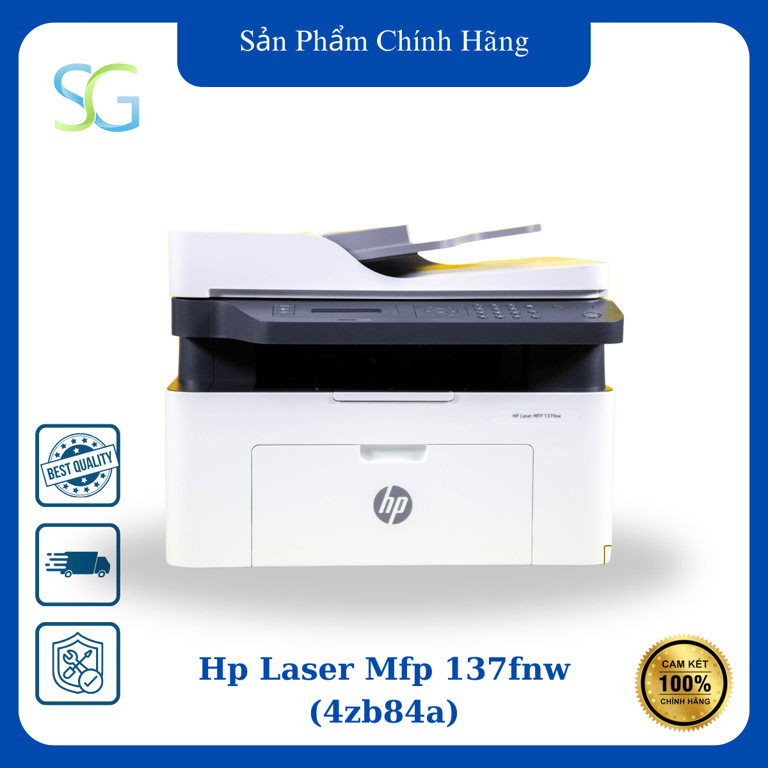 Máy In Đa Năng Trắng Đen Hp Laser MFP 137Fnw (4zb84a) - Chính Hãng