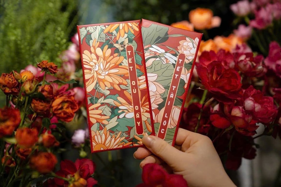 Combo 60 bao lì xì hoa cỏ mùa xuân