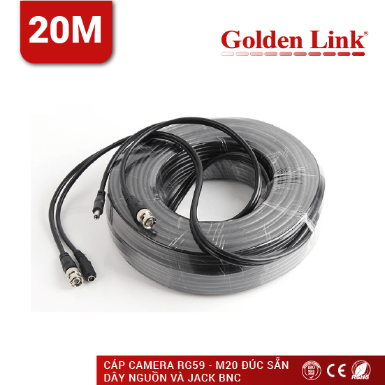 Cáp Camera RG59+2C Golden Link 20m - P/N RG59- M20