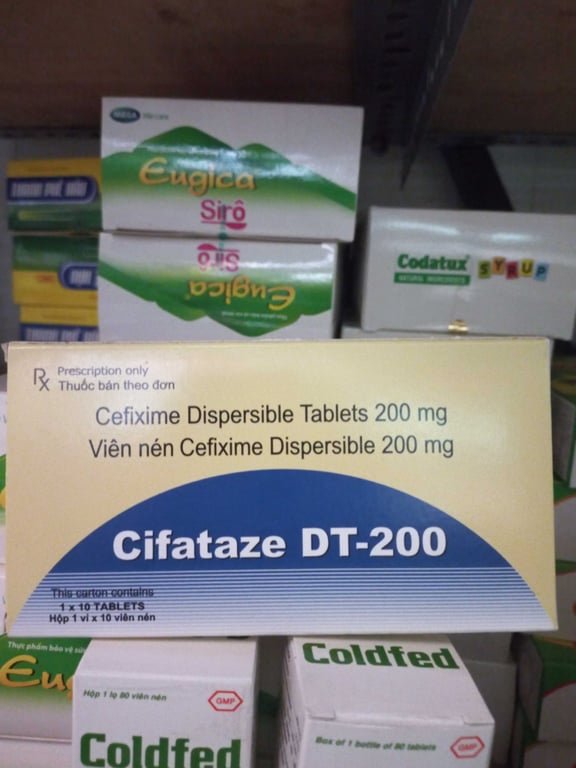 Cefixim 200mg micro hộp 1×10 viên ấn