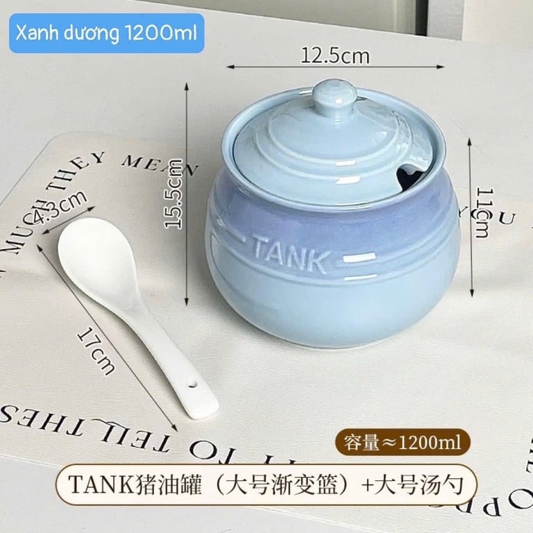 ÂU MỠ GỐM 1200ML