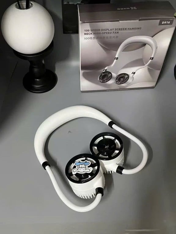 QUẠT ĐEO CỔ DI ĐỘNG – PIN TRÂU, MÀN HÌNH LED, XOAY 360°