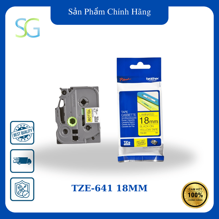 Giấy In Nhãn Brother Tiêu Chuẩn Tze-641 18mm