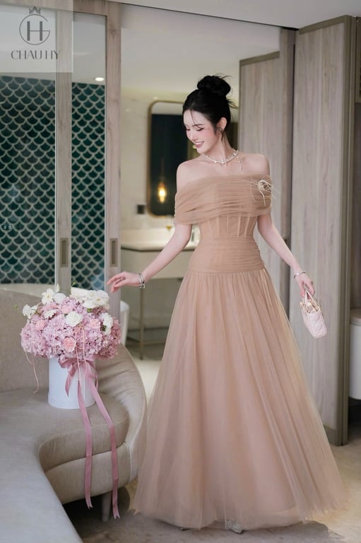 Đầm bẹt vai châu hy ( size s )