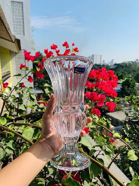 Lọ hoa thủy tinh cao 25cm