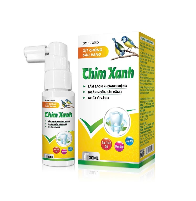 Xịt răng chim xanh hộp vàng 5ml